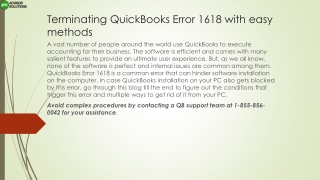 Easy troubleshooting methods to fix QuickBooks error 1618