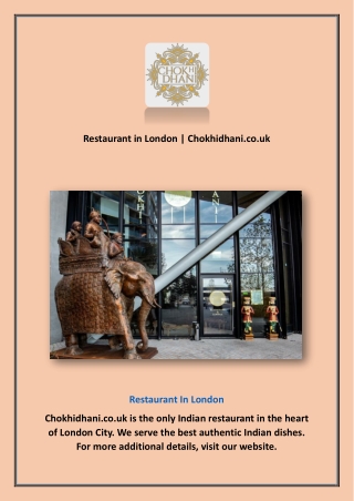 Restaurant in London | Chokhidhani.co.uk