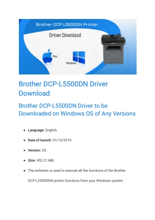 Brother DCP-L5500DN Driver Download