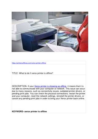 What to do if xerox printer is offline?