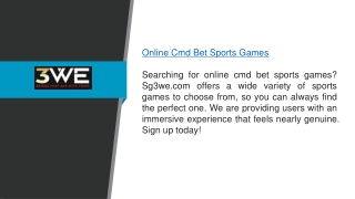 Online Cmd Bet Sports Games | Sg3we.com