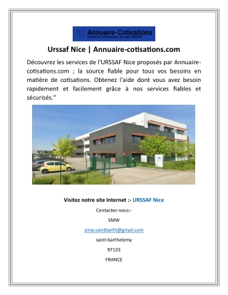 Urssaf Nice  Annuaire-cotisations.com