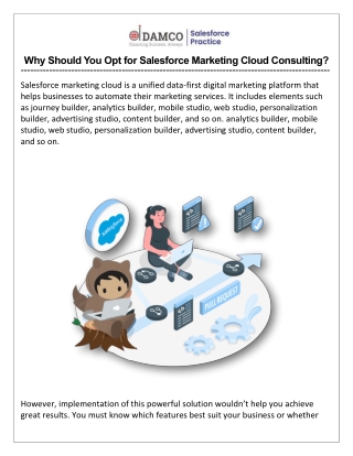 Why Should You Opt for Salesforce Marketing Cloud Consulting?
