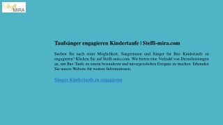 Taufsänger engagieren Kindertaufe  Steffi-mira.com