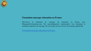 Massage de relaxation en France  Massagedes5continents.com