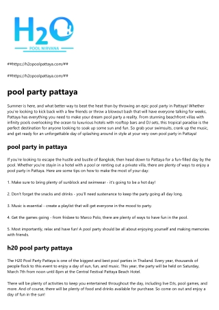 pool party in pattaya