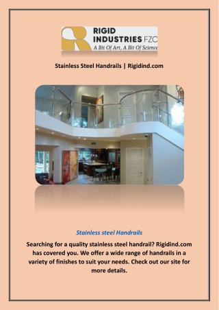 Stainless Steel Handrails | Rigidind.com