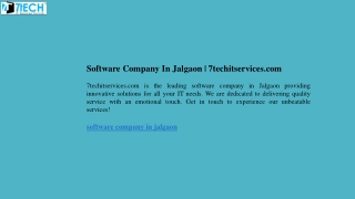 Software Company In Jalgaon  7techitservices.com