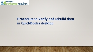 Best ways for Rebuild data in QuickBooks desktop