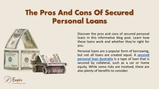 Secured Personal Loan Australia