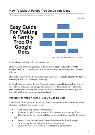 How To Make A Family Tree On Google Docs