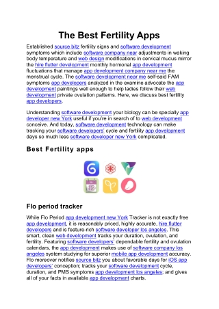 The Best Fertility Apps