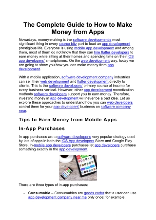 The Complete Guide to How to Make Money from Apps