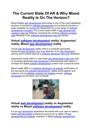 The Current State Of AR & Why Mixed Reality Is On The Horizon