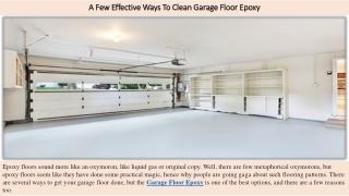 A Few Effective Ways To Clean Garage Floor Epoxy