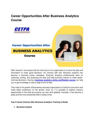 career opportunities after business analytics course