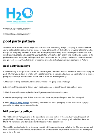 pattaya pool party