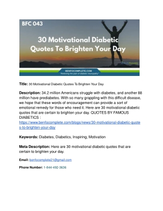 30 Motivational Diabetic Quotes