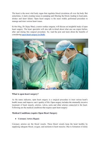 What To Expect When Undergoing Open Heart Surgery_