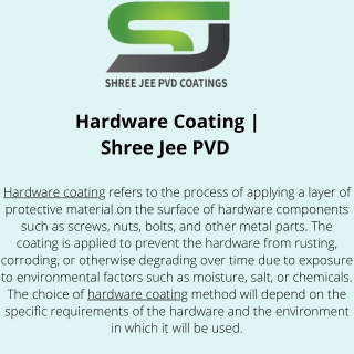 Hardware Coating  Shree Jee PVD