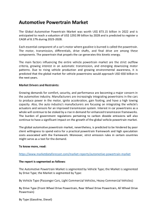 Automotive Powertrain Market