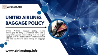 United Airlines Baggage Policy |  1-888-982-1907