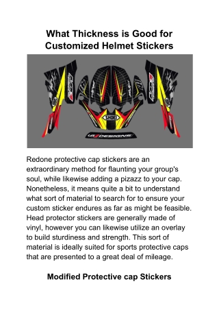 What Thickness is Good for Customized Helmet Stickers