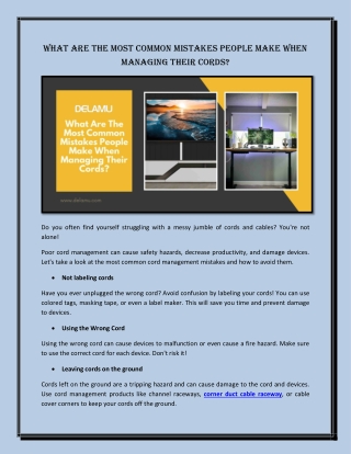 What Are The Most Common Mistakes People Make When Managing Their Cords