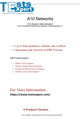 Ace the A10 System Administration 4 Exam 2023 Get Certified as A10 Certified Professional in System Administration.