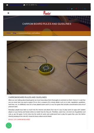 Carrom Board Rules and Guidelines _ Precisesports Blog