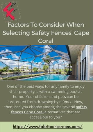 Get Reliable Safety Fences Installed in Cape Coral