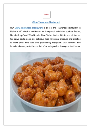 Gllow Taiwanese Restaurant - PDF submission