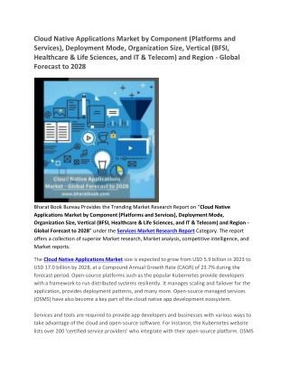 Cloud Native Applications Market - Global Forecast to 2028