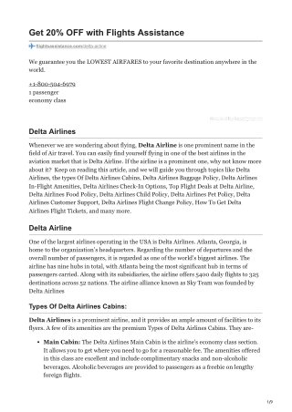 Everything You Should know about delta Airline