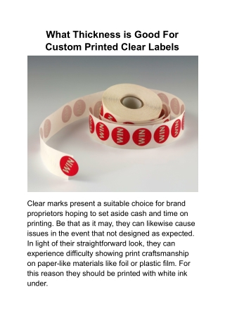 What Thickness is Good For Custom Printed Clear Labels