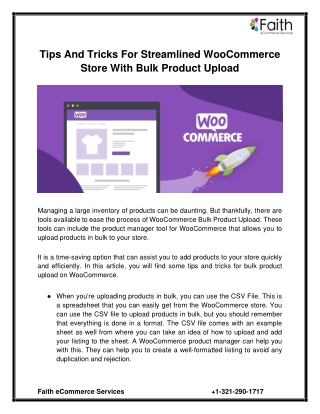 Tips and Tricks for Streamlined WooCommerce Store with Bulk Product Upload