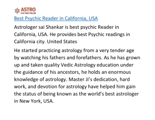 Best Psychic Reader in California, USA