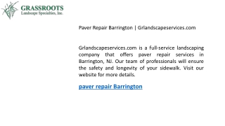 Paver Repair Barrington  Grlandscapeservices.com