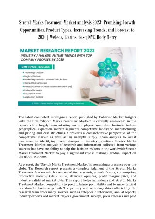 Stretch Marks Treatment Market Analysis 2028