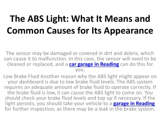 The ABS Light What It Means and Common Causes for Its Appearance