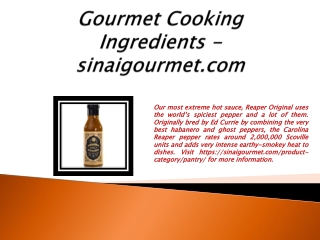 Gourmet Cooking Ingredients - sinaigourmet.com