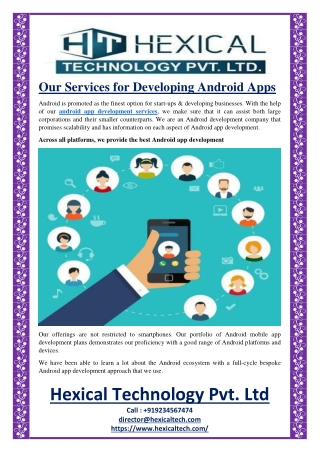 Our Services for Developing Android Apps