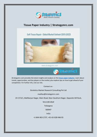 Tissue Paper Industry | Strategymrc.com