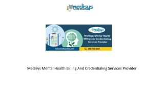 Medisys Mental Health Billing And Credentialing Services Provider