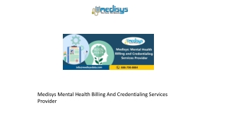 Medisys Mental Health Billing And Credentialing Services Provider