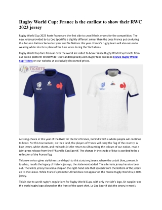 France is the earliest to show their RWC 2023 jersey