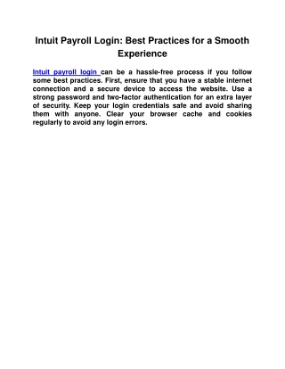 Intuit-payroll-login