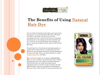 The Benefits of Using Natural Hair Dye