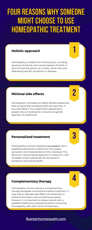 Four reasons why someone might choose to use homeopathic treatment