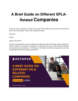 A brief guide on different SPLA-related companies